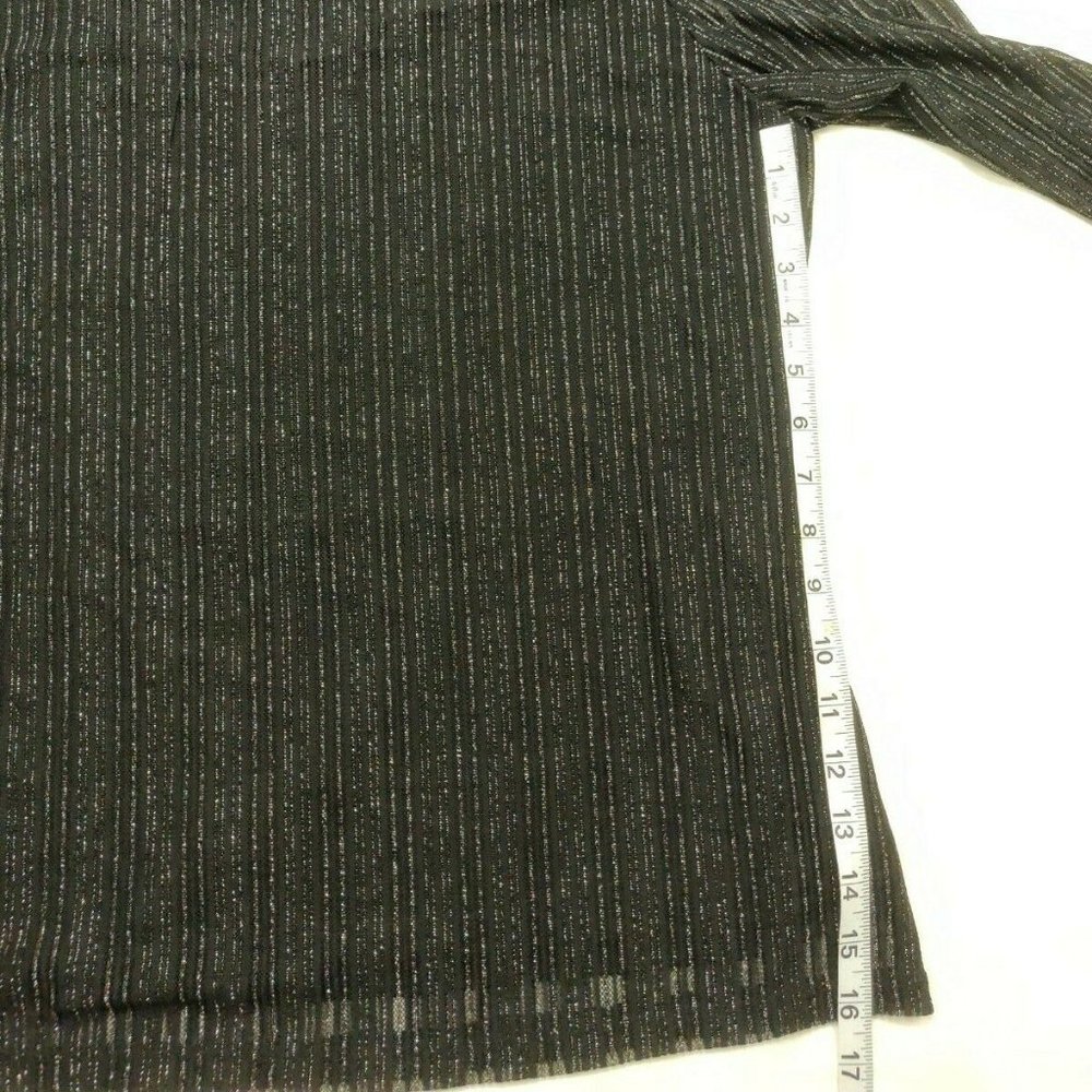 NWT INC Black Silver Mock-Neck Shine Top XXL - Picture 9 of 13